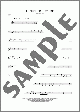 Love Me Or Leave Me(Dave Pell) 楽譜 ホルンソロ ダウンロード