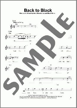 Back To Black(Amy Winehouse) 楽譜 その他 ダウンロード