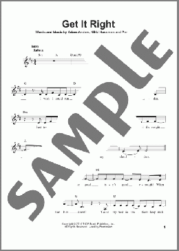 Get It Right(Adam Anders/Glee Cast) 楽譜 その他 ダウンロード