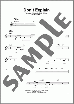 Don't Explain(Billie Holiday) 楽譜 その他 ダウンロード