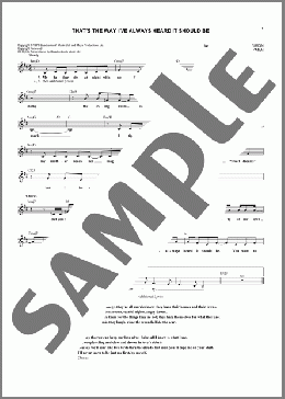 That's The Way I've Always Heard It Should Be(Carly Simon) 楽譜 その他 ダウンロード
