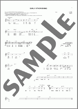 Early In The Morning(Vanity Fare) 楽譜 その他 ダウンロード