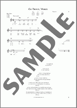Go Down, Moses (from The Daily Ukulele) (arr. Liz and Jim Beloff)(Traditional American Spiritual) 楽譜 ウクレレ（弾き語り） ダウンロード