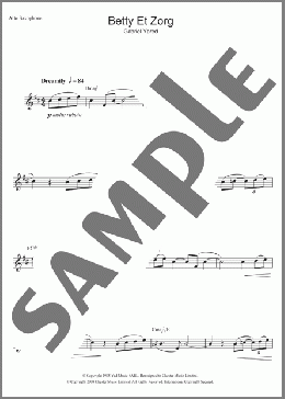 Betty et Zorg (from Betty Blue)(Gabriel Yared) 楽譜 アルトサックス（ソロ） ダウンロード