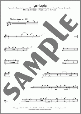 Lambada(Kaoma) 楽譜 アルトサックス（ソロ） ダウンロード