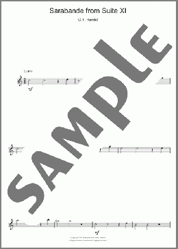 Sarabande (from Suite XI)(George Frideric Handel) 楽譜 アルトサックス（ソロ） ダウンロード