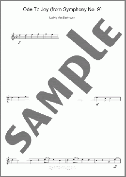 Ode To Joy from Symphony No. 9, Fourth Movement(Ludwig Van Beethoven) 楽譜 アルトサックス（ソロ） ダウンロード
