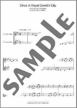 Once In Royal David's City(Traditional/Traditional Carol) 楽譜 アルトサックス（ソロ） ダウンロード