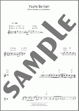 You're So Vain(Carly Simon) 楽譜 アルトサックス（ソロ） ダウンロード