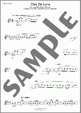 Clair De Lune(Claude Debussy) 楽譜 アルトサックス（ソロ） ダウンロード