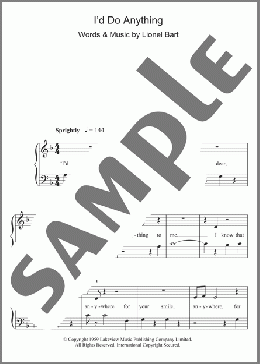 I'd Do Anything (from Oliver!)(Lionel Bart) 楽譜 ピアノ（ソロ） ダウンロード