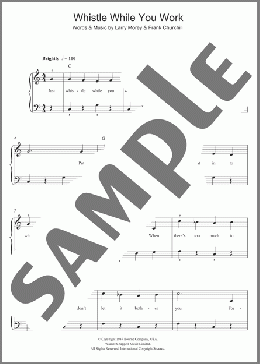 Whistle While You Work (from Snow White And The Seven Dwarfs)(Frank Churchill) 楽譜 ピアノ（ソロ） ダウンロード