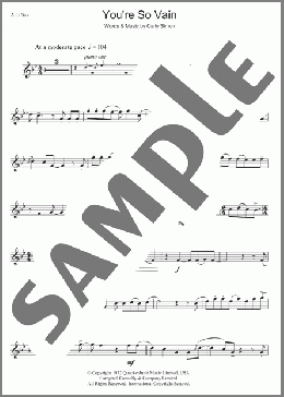 You're So Vain(Carly Simon) 楽譜 アルトサックス（ソロ） ダウンロード