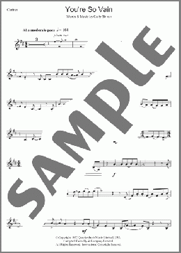 You're So Vain(Carly Simon) 楽譜 クラリネット ダウンロード