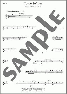 You're So Vain(Carly Simon) 楽譜 トランペット（ソロ） ダウンロード