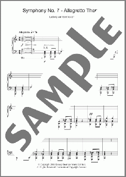 Allegretto from Symphony No. 7 in A major (Second Movement)(Ludwig van Beethoven) 楽譜 ピアノ（ソロ） ダウンロード