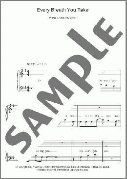 Every Breath You Take(The Police) 楽譜 ピアノ（ソロ） ダウンロード