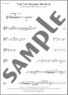 That Don't Impress Me Much(Shania Twain) 楽譜 アルトサックス（ソロ） ダウンロード