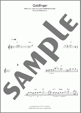 Goldfinger (from James Bond: 'Goldfinger')(Shirley Bassey) 楽譜 アルトサックス（ソロ） ダウンロード