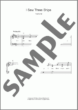 I Saw Three Ships(Traditional/Traditional Carol) 楽譜 ピアノ & ボーカル ダウンロード