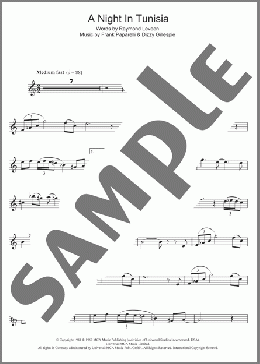 A Night In Tunisia(Dizzy Gillespie) 楽譜 アルトサックス（ソロ） ダウンロード