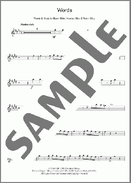 Words(Boyzone/Bee Gees) 楽譜 アルトサックス（ソロ） ダウンロード