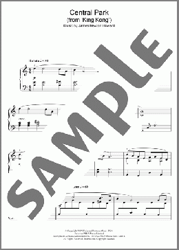 Central Park (from King Kong)(James Newton Howard) 楽譜 ピアノ（ソロ） ダウンロード