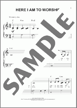 Here I Am To Worship(Tim Hughes) 楽譜 ピアノ（ソロ） ダウンロード