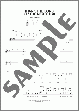 Thank The Lord For The Night Time(Neil Diamond) 楽譜 メロディ ダウンロード