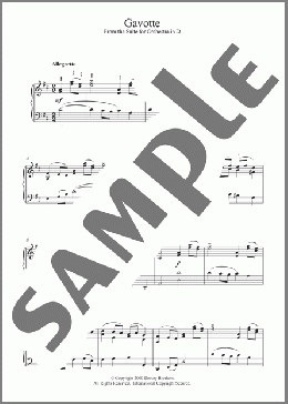 Gavotte (from the Suite for Orchestra in D)(Johann Sebastian Bach) 楽譜 ピアノ（ソロ） ダウンロード