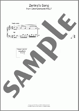 Zerlina's Song From Don Giovanni K527(Wolfgang Amadeus Mozart) 楽譜 ピアノ（ソロ） ダウンロード