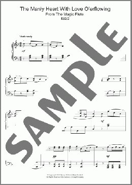 The Manly Heart With Love O'erflowing From The Magic Flute K620(Wolfgang Amadeus Mozart) 楽譜 ピアノ（ソロ） ダウンロード