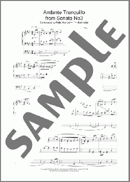 Andante Tranquillo from Sonata No3(Felix Mendelssohn) 楽譜 その他 ダウンロード
