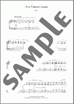 Ave Verum Corpus K618(Wolfgang Amadeus Mozart) 楽譜 ピアノ（ソロ） ダウンロード