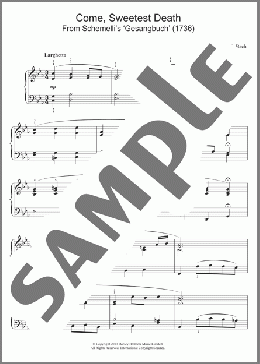 Come, Sweetest Death(Johann Sebastian Bach) 楽譜 ピアノ（ソロ） ダウンロード