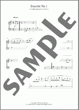 Bourree No.1(Johann Sebastian Bach) 楽譜 ピアノ（ソロ） ダウンロード
