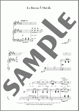 La Donna e Mobile(Giuseppe Verdi) 楽譜 ピアノ & ボーカル & ギター ダウンロード