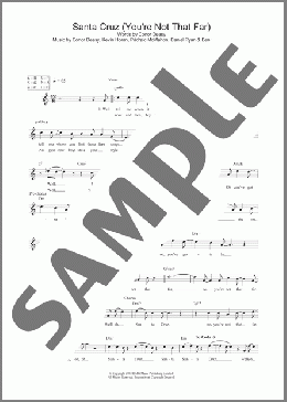 Santa Cruz (You're Not That Far)(The Thrills) 楽譜 その他 ダウンロード