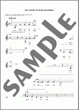 Don't Expect Me To Be Your Friend(Lobo) 楽譜 その他 ダウンロード