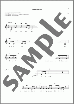 American Pie(Don McLean) 楽譜 その他 ダウンロード