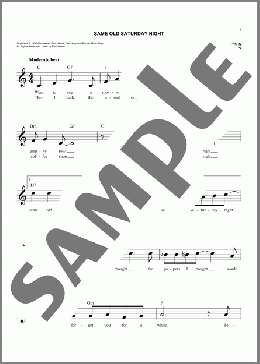 Same Old Saturday Night(Sammy Cahn) 楽譜 その他 ダウンロード