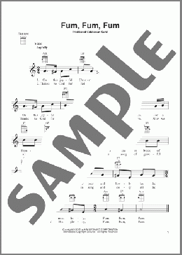 Fum, Fum, Fum(Traditional Catalonian Carol) 楽譜 ウクレレ（弾き語り） ダウンロード