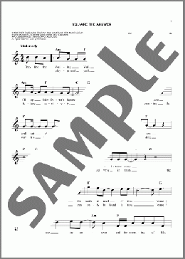 You Are The Answer(Point Of Grace) 楽譜 その他 ダウンロード