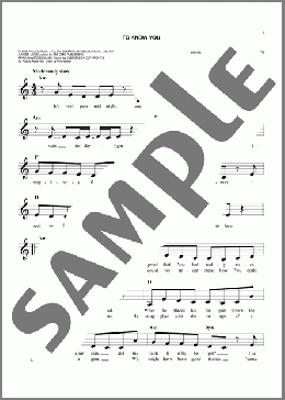 To Know You(Nichole Nordeman) 楽譜 その他 ダウンロード