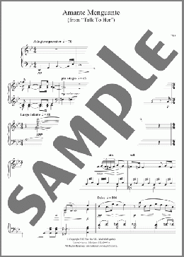El Amante Menguante (from ”Talk To Her”)(Alberto Iglesias) 楽譜 ピアノ（ソロ） ダウンロード