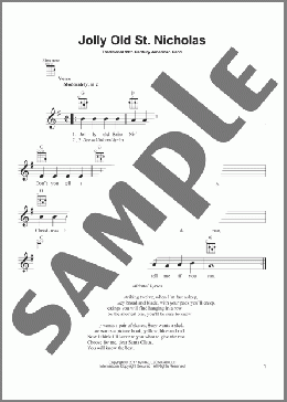 Jolly Old St. Nicholas(Traditional 19th Century American Carol) 楽譜 ウクレレ（弾き語り） ダウンロード
