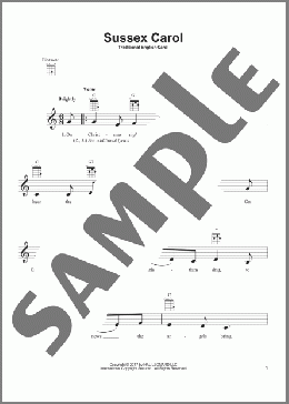 Sussex Carol(Traditional English Carol) 楽譜 ウクレレ（弾き語り） ダウンロード