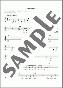 This Is Your Life(Switchfoot) 楽譜 その他 ダウンロード
