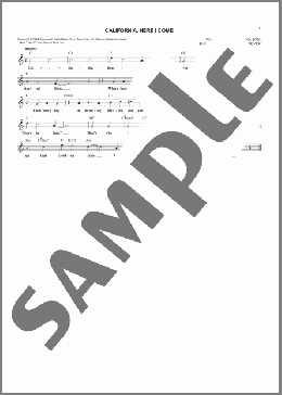 California, Here I Come(Al Jolson/Benny Goodman & His Orchestra) 楽譜 その他 ダウンロード