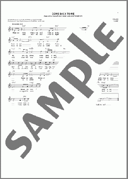 Come Back To Me(Shirley Horn) 楽譜 その他 ダウンロード